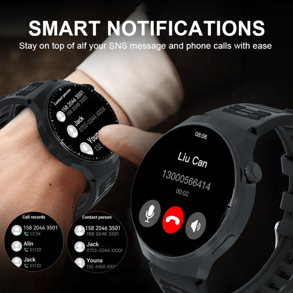 OLED Smartwatch 2.01 Inch Round Screen 95% Screen Ratio Fitness Tracker Running Cycling Walking Step Counter Music Control 300mAh Battery Lightweight Silicone Band Men Women 7 Styles Black Gray 2026