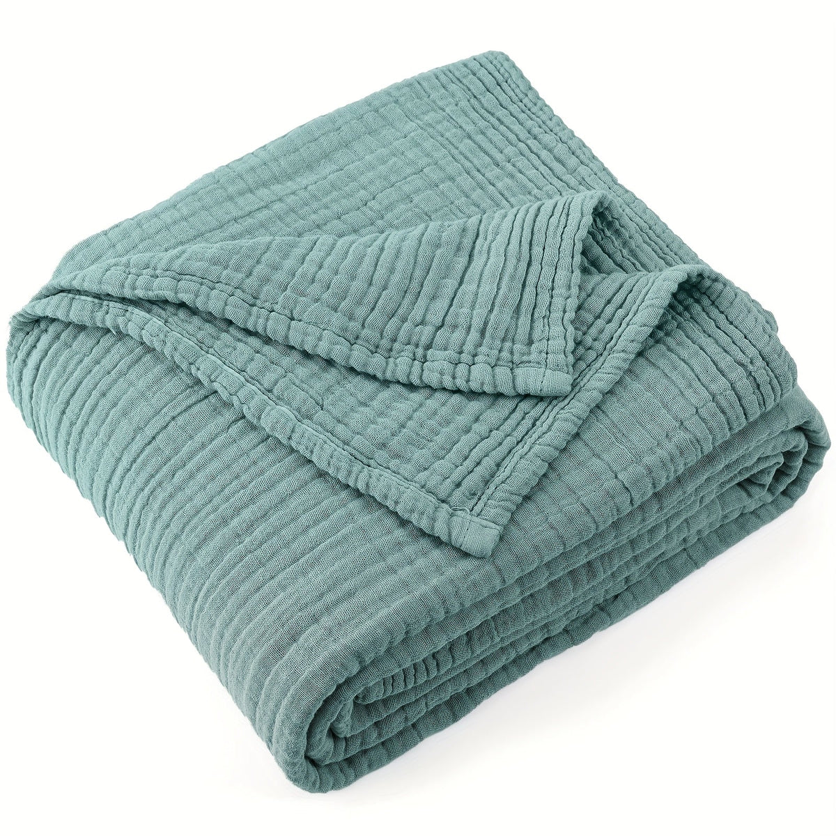 Muslin Blanket 100% Cotton 6-Layer – Breathable Soft Gauze Throw for Couch & Bed, All Season, Machine Washable, 13 Colors, 5 Sizes