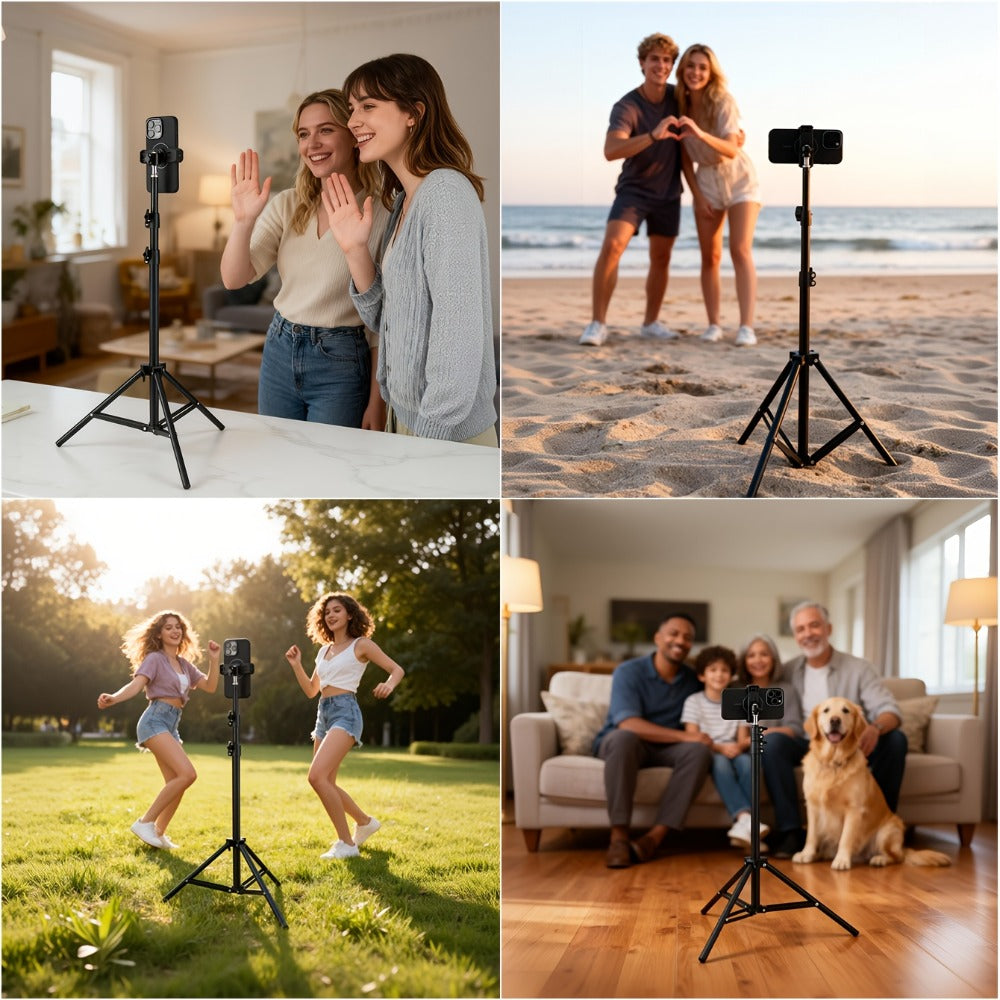 Adjustable Photography Light Stand Foldable Floor Tripod – Portable Collapsible Studio Stand for Camera, Softbox, LED Video Light, Reflector & Umbrella, Content Creator & Studio Lighting Setup