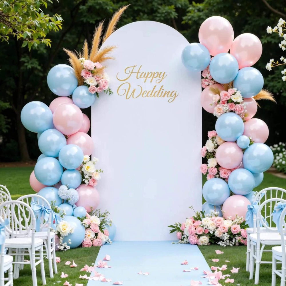 Arch Backdrop 6ft Spandex Photography Background – Stretchable Wrinkle-Free Polyester with Bottom Zipper for Party, Wedding, Gender Reveal & Birthday Photo Booth Prop