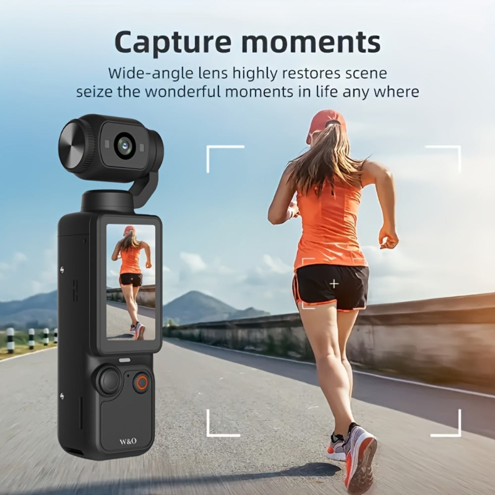 W&O Pocket Camera with Webcam Function | 1.9" Screen, 180° Rotating Shot, 2000mAh Battery, USB-C Charging, 32G Card, Outdoor Sports Cam for Cycling, Travel & Personal Use – Birthday & Christmas Gift