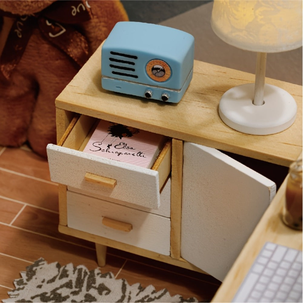Sunshine Study DIY Miniature House Kit with Wooden Study Room Scene