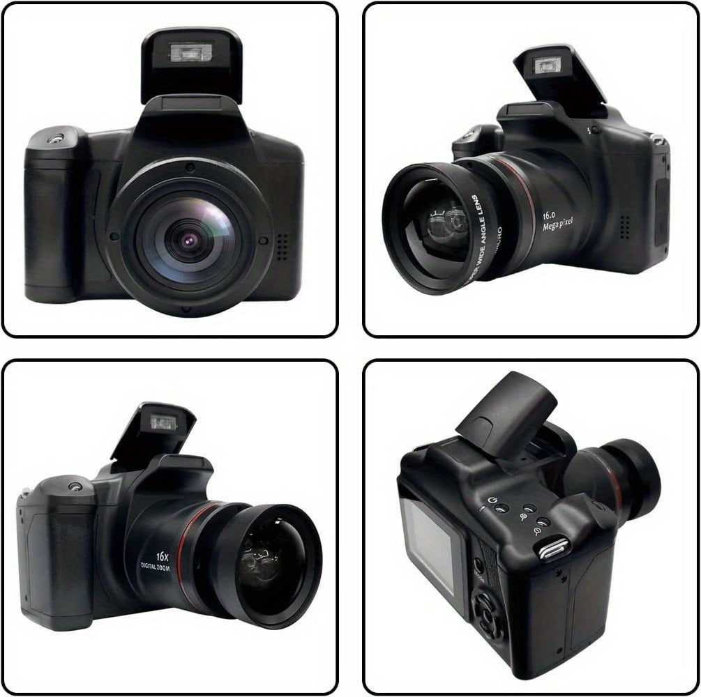 1080P Mini Vlog Camera for Beginners – 2.4" LCD, 16X Zoom, 9.88mm Wide Angle Lens, Easy-to-Use Compact Digital Camera, Travel Essential, Ideal Gift for Men Women Teens, Photography Camera