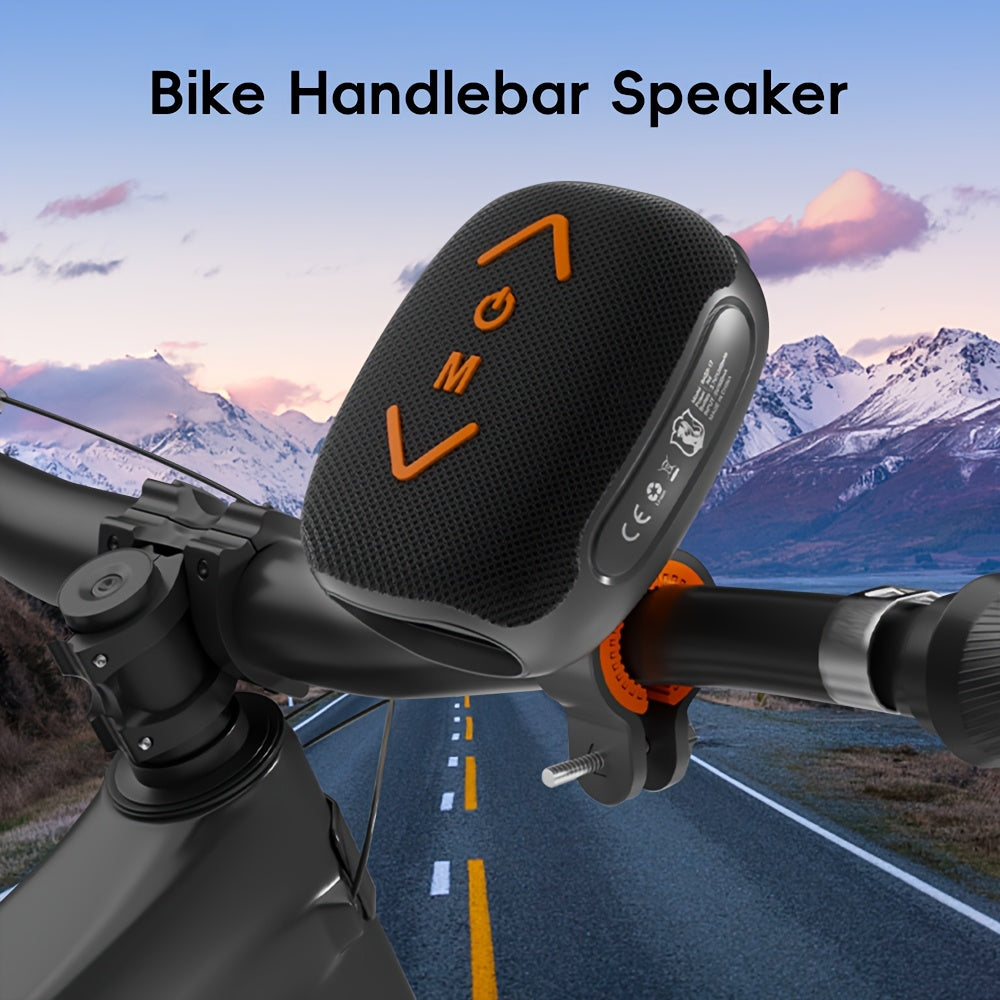 Wireless Bike Speaker IPX5 Waterproof, 7W Stereo Deep Bass Bluetooth Bicycle Speaker, 1200mAh 10-Hour Battery, Hands-Free Calls, TF/TWS Support, Secure Mount for Motorcycle Bicycle Scooter Outdoor Riding