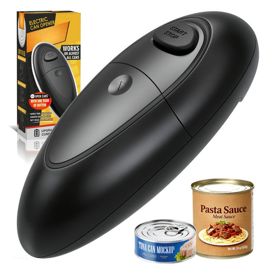 Electric Can Opener with One-Touch Operation, Battery Power and Side-Cut Design
