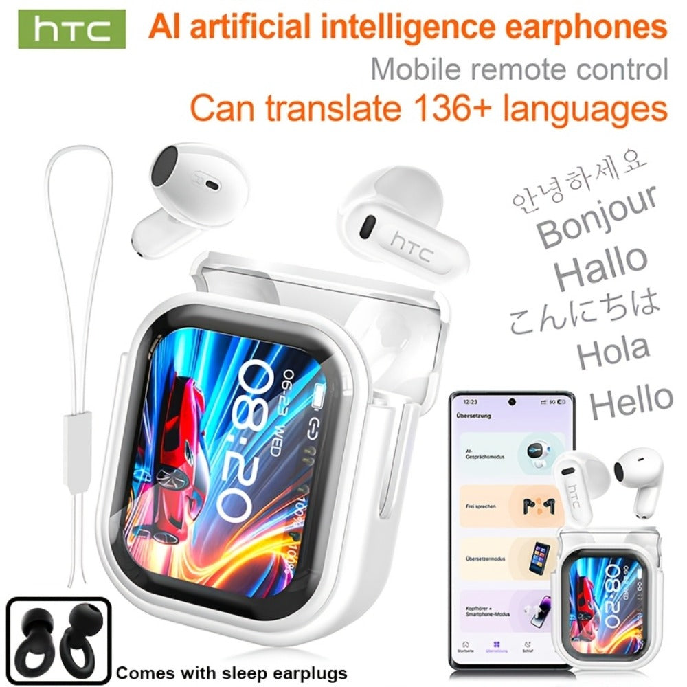 AI Translation Earbuds 136 Languages Real-Time Bidirectional Translation LDAC HD Sound True Wireless Bluetooth for Business Travel Meetings International Use