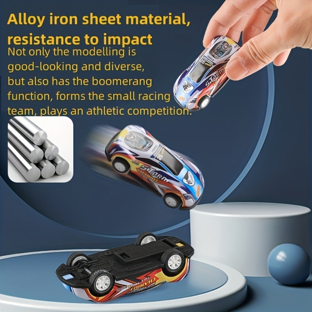 Mini Die-Cast Car Set with 54 Pull-Back Cars, 2 Stunt Cars & Play Mat