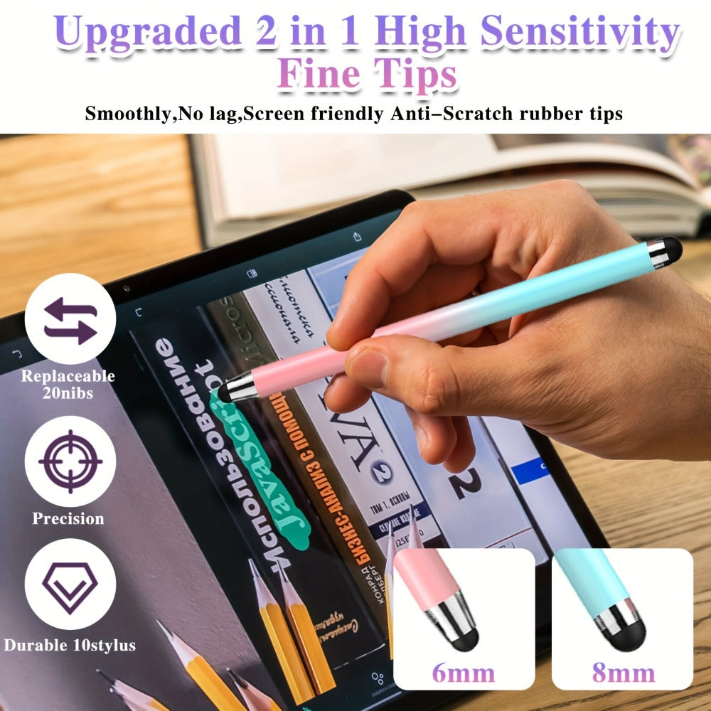 Stylus Pen for Touchscreen 10 Pack – High Precision Capacitive Stylus for Android Smartphones & Tablets, Compatible with iPad Samsung Galaxy Tab iPhone, Perfect Student & Back-to-School Gift Idea