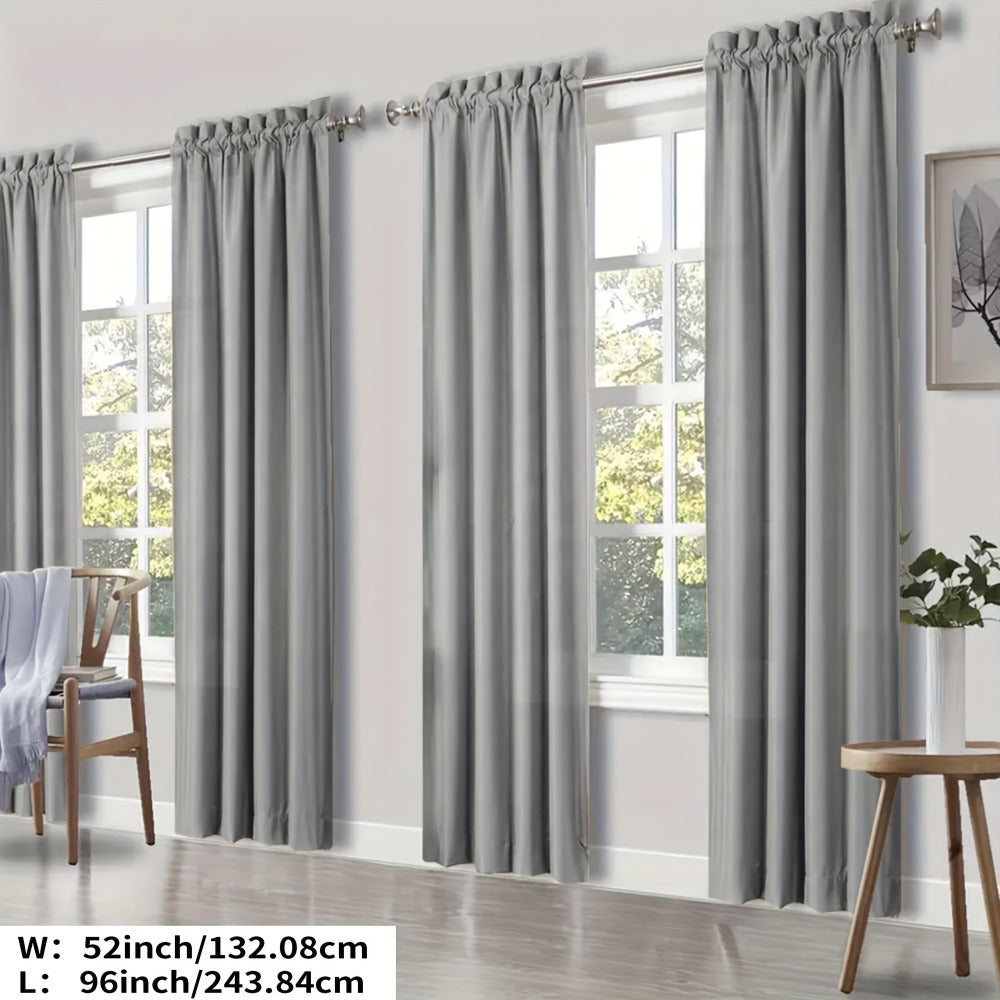 Blackout Curtains 4 Panels Thermal Insulated Room Darkening Drapes – Rod Pocket, Energy Saving, Solid Color for Bedroom & Living Room, 7 Colors & Multiple Sizes