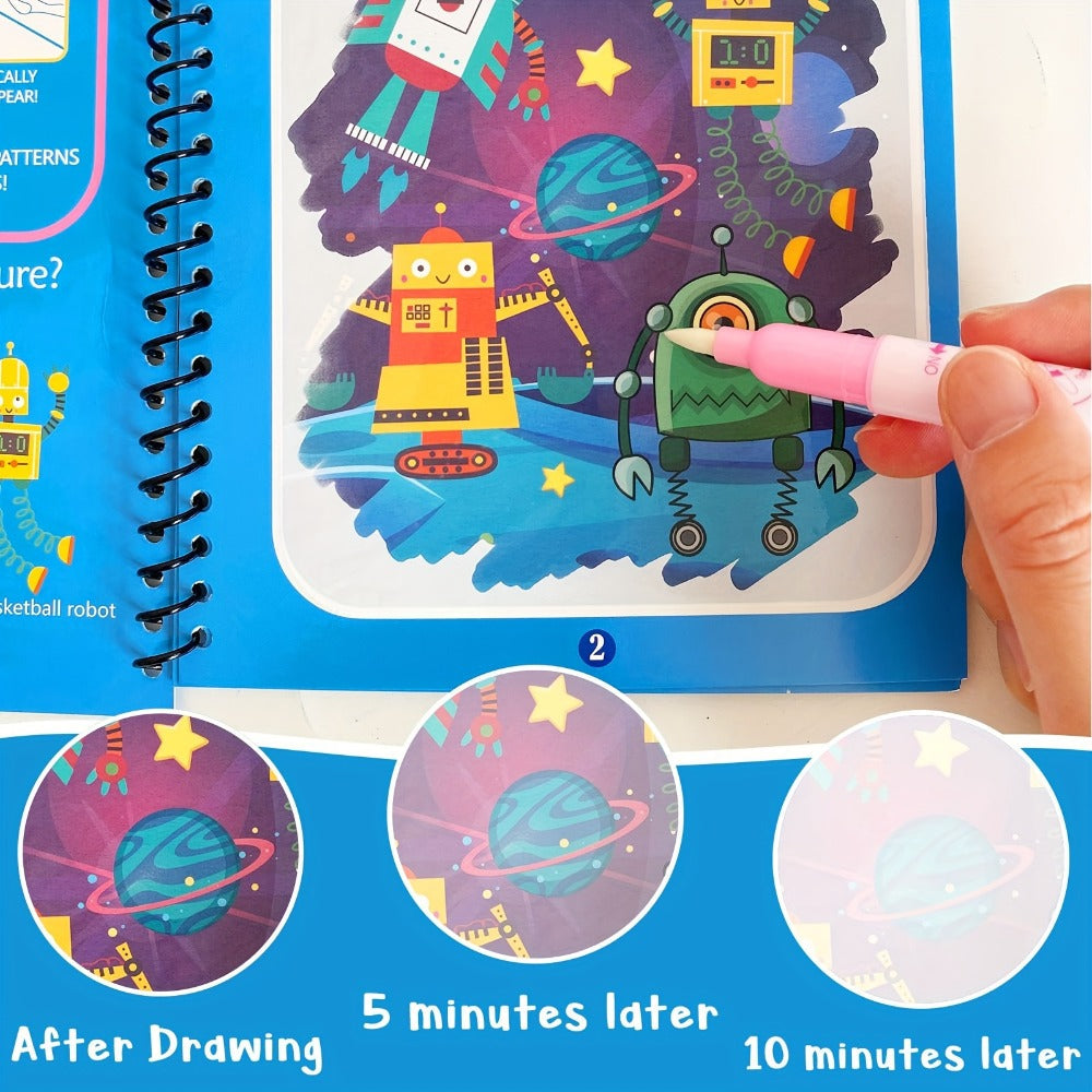 Reusable Water Doodle Books, 12-Piece Set for Painting and Group Activities