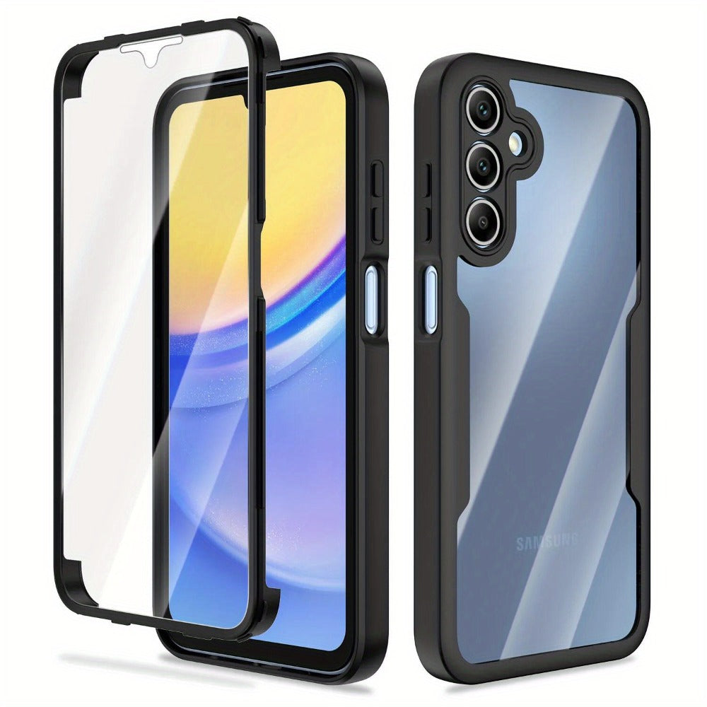 Samsung Galaxy A-Series Rugged Case with Built-In Screen Protector – Full Body Shockproof Phone Cover for Galaxy A15 A16 A17 A36 A37 A56 A57 5G | Heavy Duty Drop Protection
