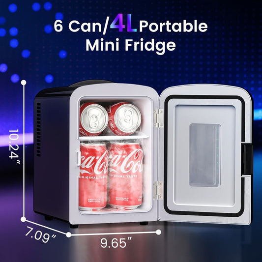 Skincare Mini Fridge, 4L Cooler and Warmer with Mirrored Door & LED Light