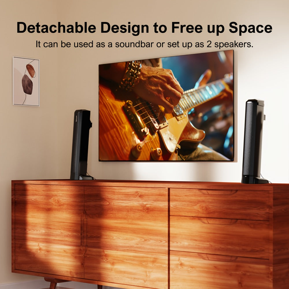 ULTIMEA Soundbar with Built-In Subwoofer – Choose 2.2CH 100W Detachable, 2.1CH 120W App Control, or 5.0CH 180W RGB Surround System, Bluetooth 5.3, ARC Optical AUX, 3 EQ Modes, Home Theater Speaker