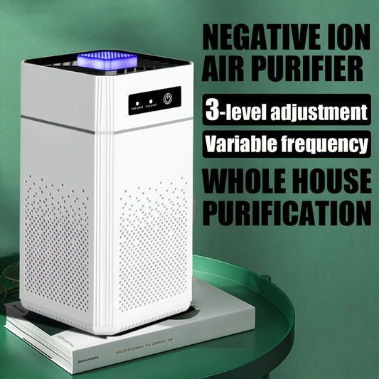 Portable Air Purifier with HEPA Filter and Negative Ion Function, USB Powered, White