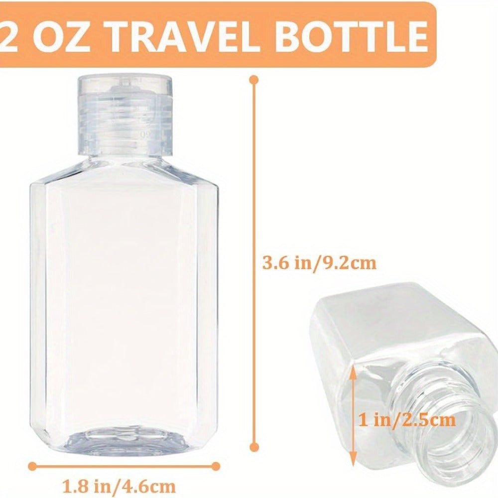 TSA Approved Travel Bottles 2oz Flip Cap 40 Pack Clear Plastic Refillable Squeeze Containers for Hand Sanitizer Shampoo Conditioner Soap Toner Lotion Travel Size Toiletry Bottles
