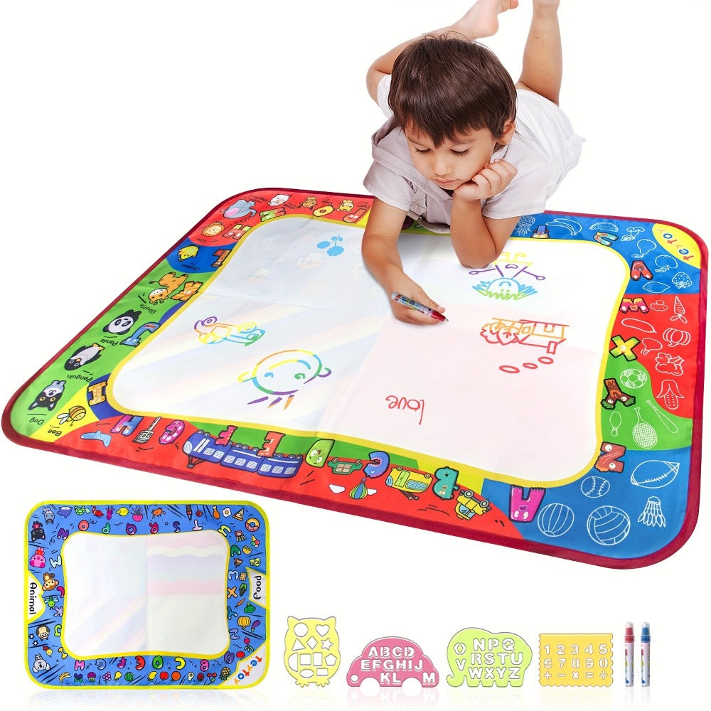 Reusable Water Doodle Mat for Kids with 2 Water Pens – Large Size Mess-Free Drawing Pad, Non-Toxic Educational Art Toy, Interactive Gift for Boys & Girls Ages 2-8