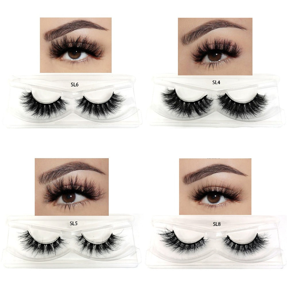 Russian DD Curl False Eyelashes 20 Pairs 5 Mix Styles – Cat Eye Extra Thick Fluffy Natural Reusable Lightweight Lash Multipack for Daily Wear, Parties & Special Occasions
