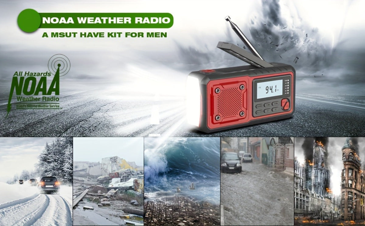 Hand Crank Emergency Weather Radio 5000mAh Solar Powered NOAA AM FM Portable Survival Radio with Flashlight SOS Alarm Reading Light Phone Charger Type-C for Hurricane Tornado Storm Preparedness Gift