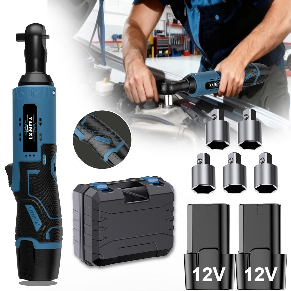 12V Brushless Electric Ratchet Wrench Set with Battery & Quick Charger – Wireless Car Repair Tool Kit for Home & Auto, Holiday Gift for Men