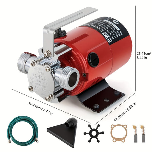 Portable Water Transfer Pump, 330 GPH, 1/10 HP, 120V AC with 1.8 m Hose
