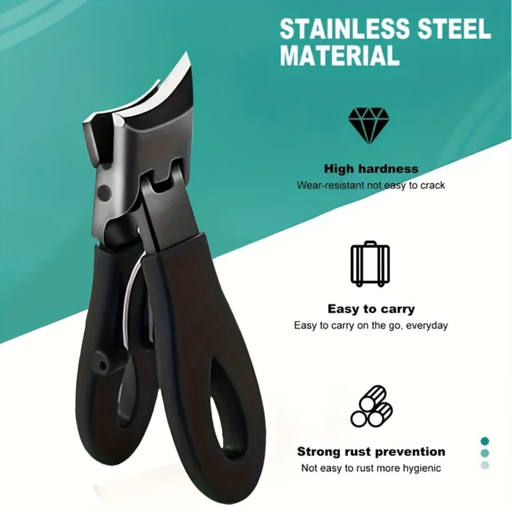 Heavy Duty Toenail Clipper Kit 4 Piece Stainless Steel | Convex Blade Ingrown Toenail Cutter with Nail File Ergonomic Non-Slip Handle | Thick Overgrown Nail Care Set for Men Women Seniors Diabetic Foot Care