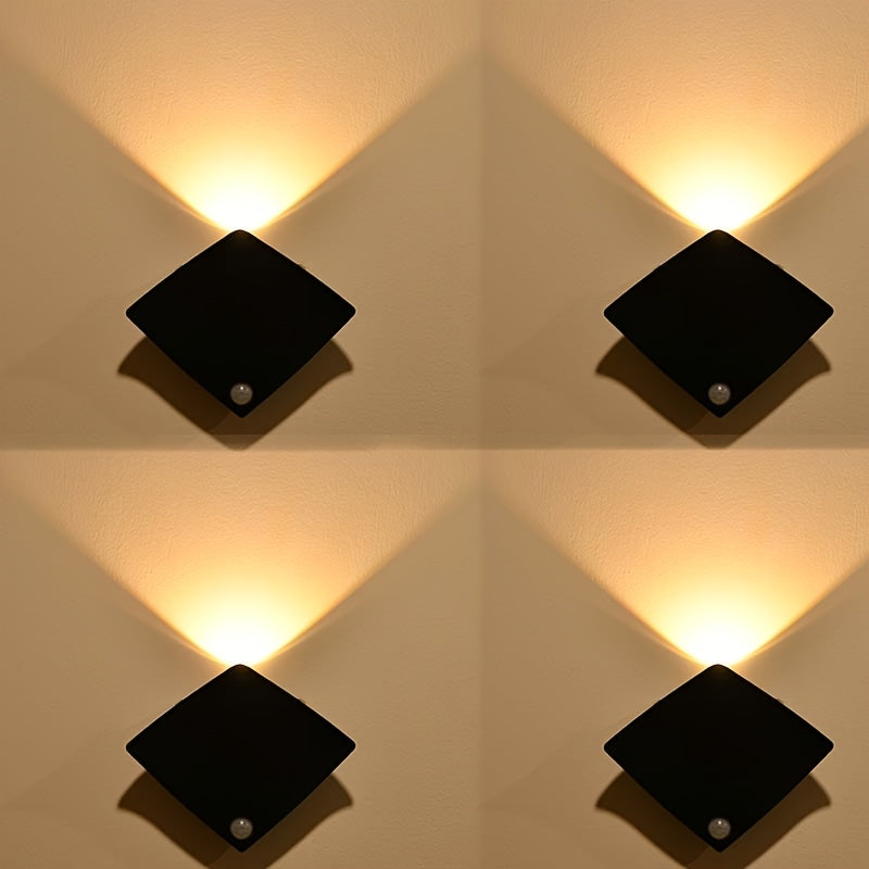 Magnetic LED Motion Sensor Wall Light USB Rechargeable – Wireless Night Light for Hallway, Stairs, Bedroom & Kitchen in White or Warm Light (1, 2 or 4 Pack)