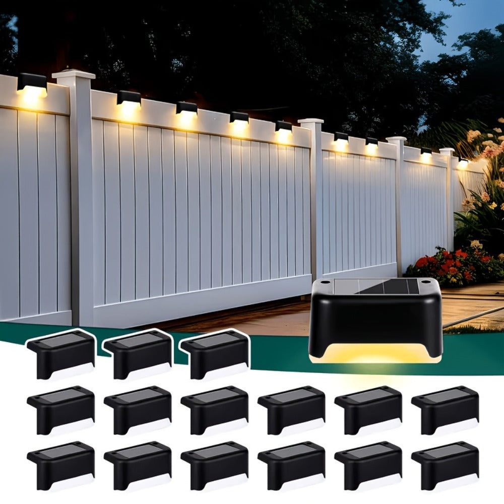 Solar Deck Lights Outdoor 20/30 Pack IP44 Waterproof Warm White LED Step Lights for Stairs Fence Patio Garden Pathway Courtyard Landscape Decoration - Black White Brown Available
