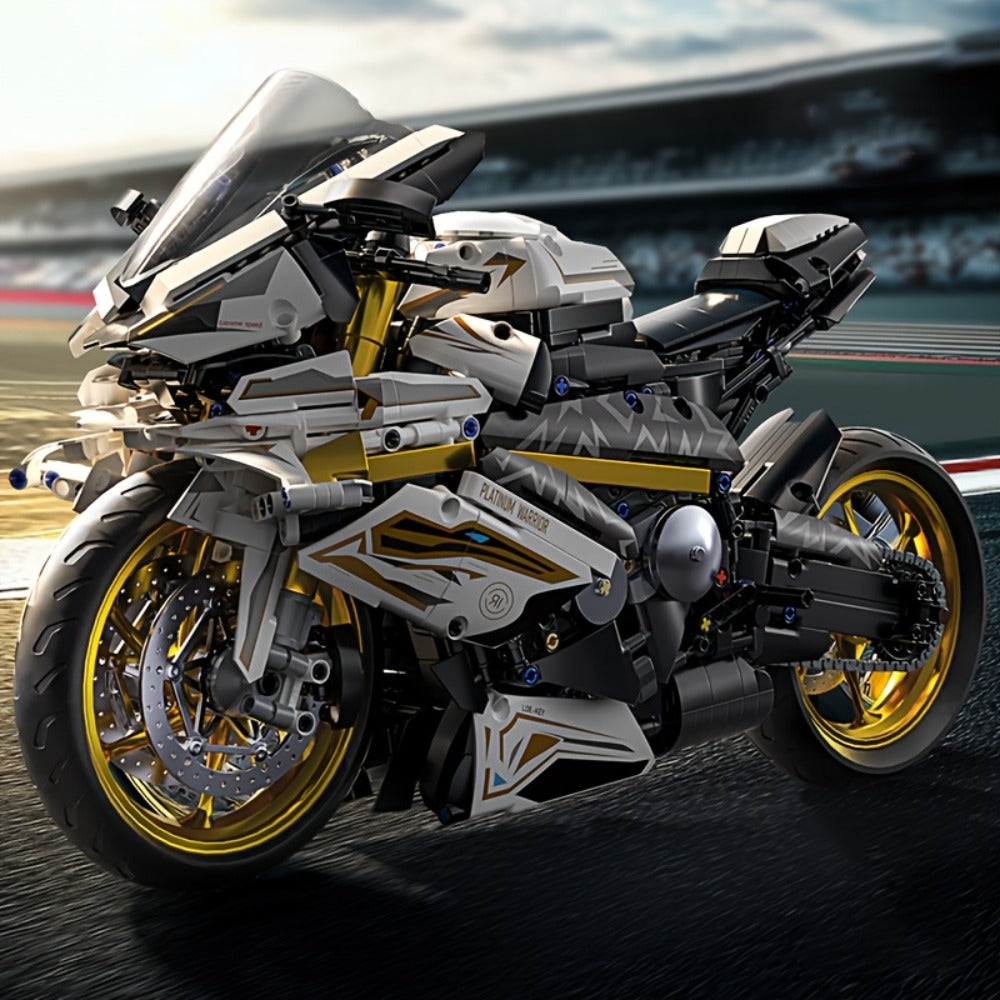 Motorcycle Building Block Model, 1:5 Scale, 2,000+ Pieces