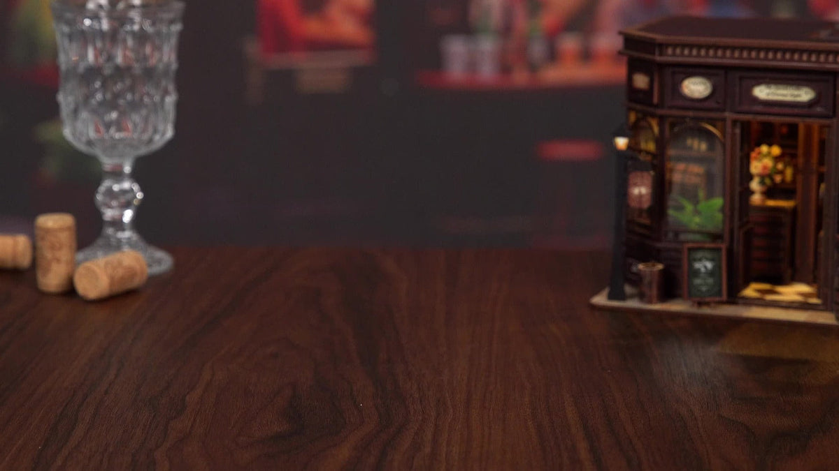 Miniature Book Nook Kit – Corner Lounge DIY 3D Wooden Bookshelf Insert