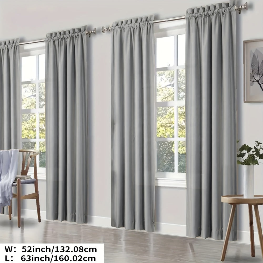 Blackout Curtains 4 Panels Thermal Insulated Room Darkening Drapes – Rod Pocket, Energy Saving, Solid Color for Bedroom & Living Room, 7 Colors & Multiple Sizes