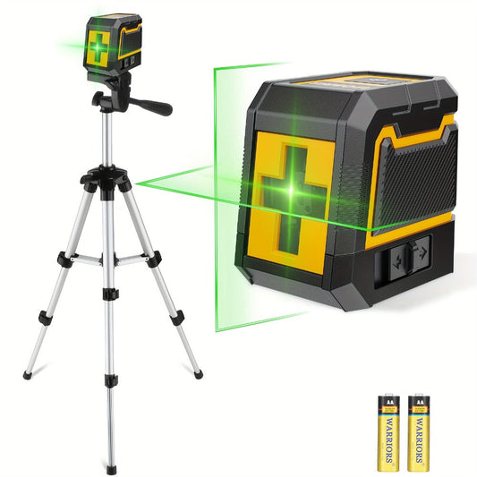 Green Cross-Line Laser Level with Self-Leveling, Tripod and Battery