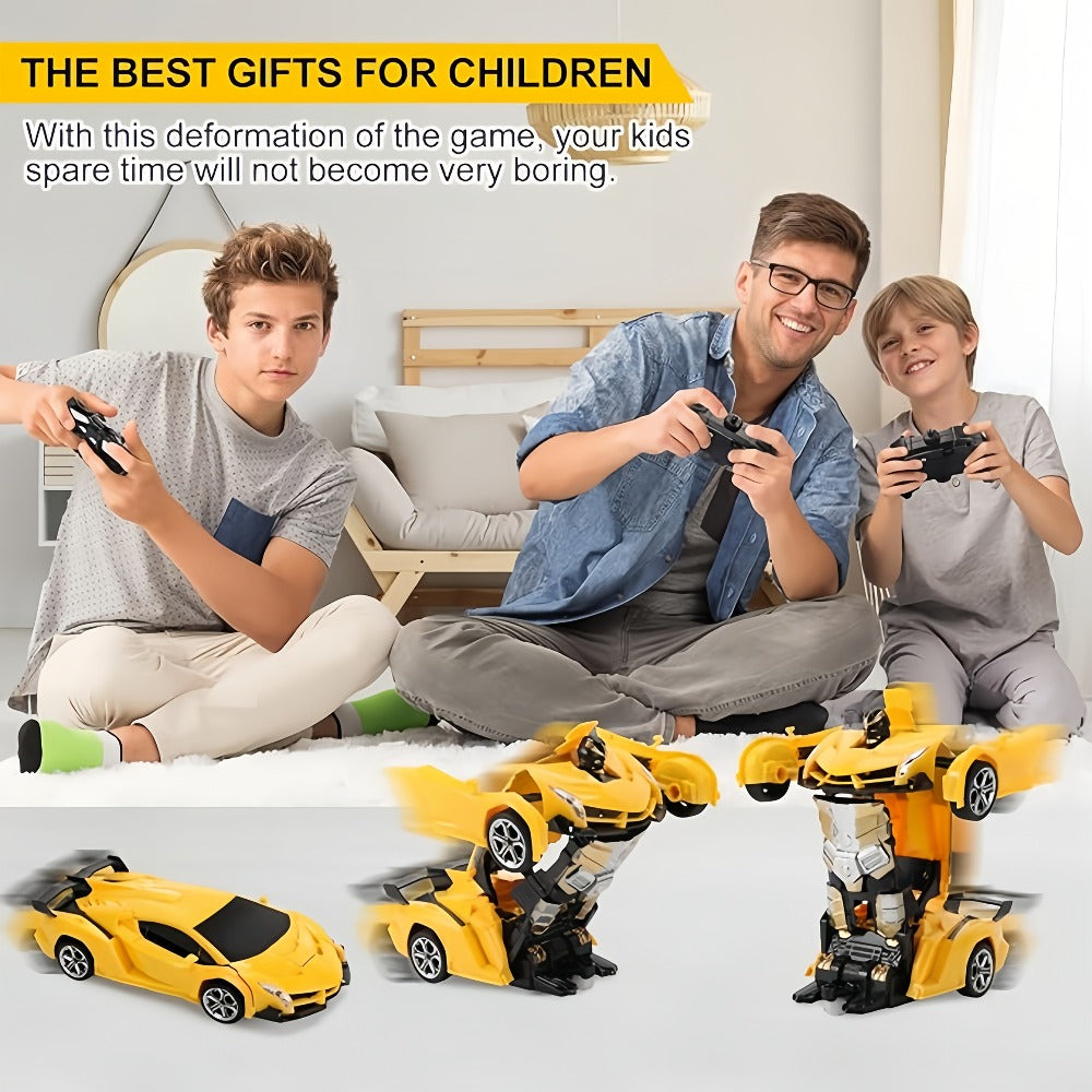 Transforming RC Robot Car, 2.4GHz One-Button Stunt Toy