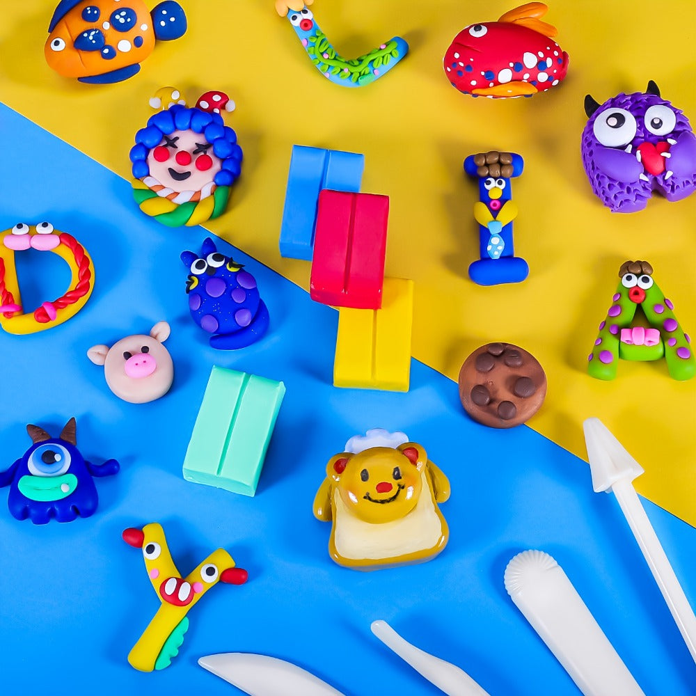 Oven-Bake Polymer Clay Kit in 50- or 100-Piece Options for Craft Projects