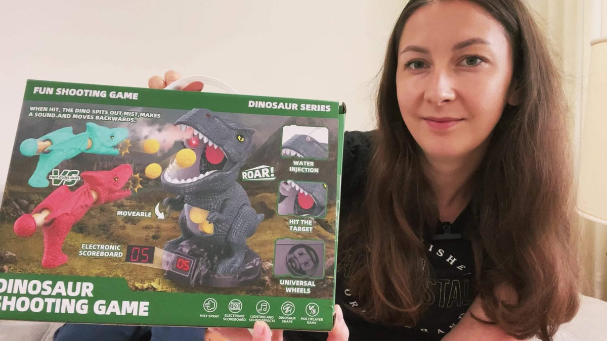 Dinosaur Shooting Toy Set for Kids – Air Pump Foam Bullet Blaster with Moving Dinosaur Targets | Twin Pistol, Family Pack & Launcher Editions | Hand-Eye Coordination | Ages 3-9 Gift
