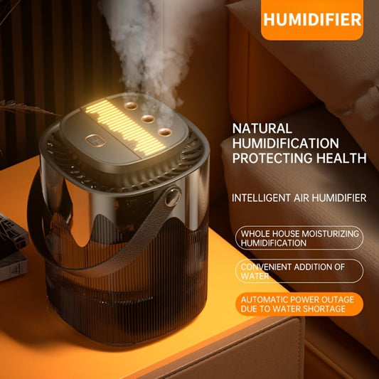 Desktop Cool Mist Humidifier with 3L Tank, Three Adjustable Nozzles and LED Night Light, Black