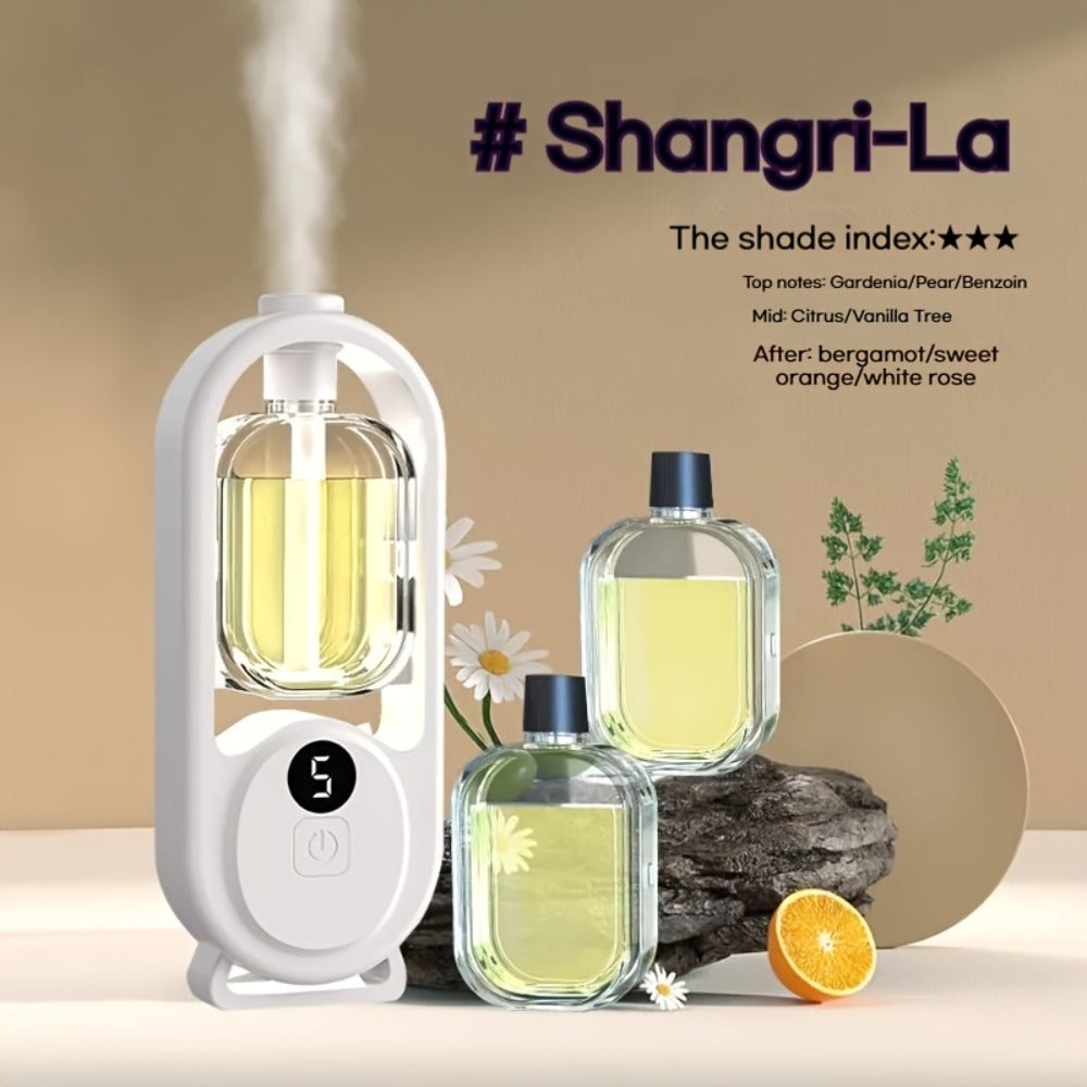 7-Color LED Aromatherapy Diffuser 150ml with USB Power, Ultrasonic Whisper-Quiet Mist, Timer Auto Shut-Off for Bedroom Office Yoga – Bundle with Hilton Gardenia Ocean Jasmine Shangri-La Oils