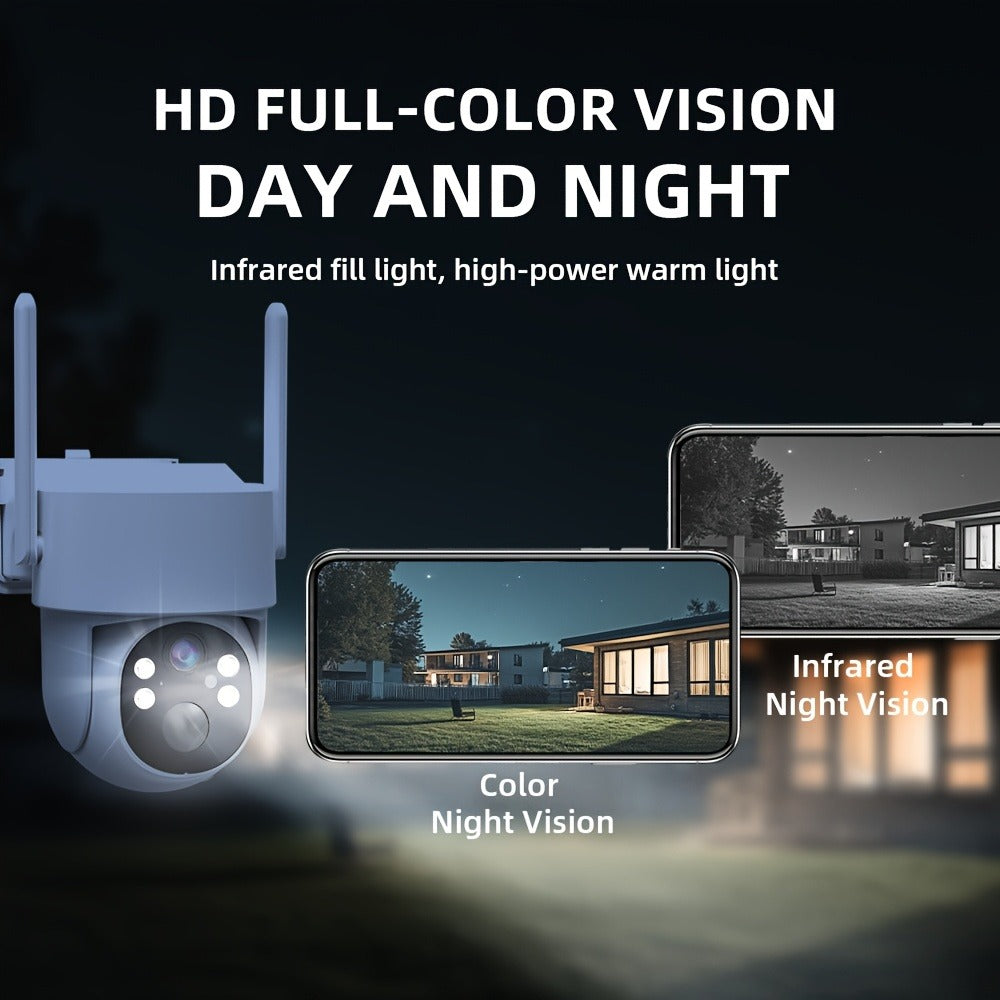AI Auto Tracking Solar Security Camera Outdoor 360° Dome – AI Human Detection, Full Color Night Vision, Smart Siren & Spotlight, Two-Way Audio, 6000mAh Battery Wireless WiFi Camera