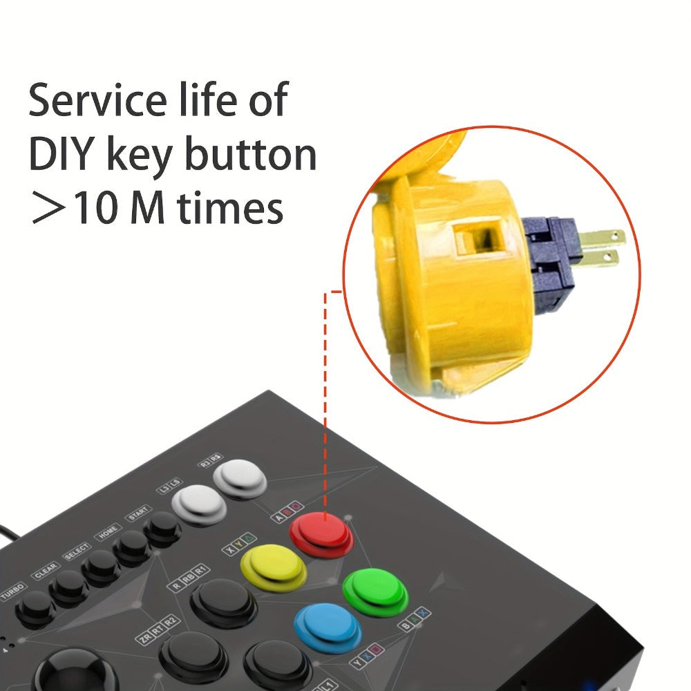 Arcade Stick DOYO KT511 for Nintendo Switch, PS3, PC & Android – 8-Way Square Gate Joystick, Turbo Function, Metal Case, Ergonomic Fighting Game Controller for Street Fighter & Beat-Em-Up Games