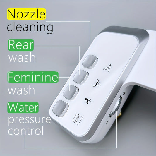Non-Electric Bidet Toilet Seat Attachment with Rear Wash and Adjustable Pressure