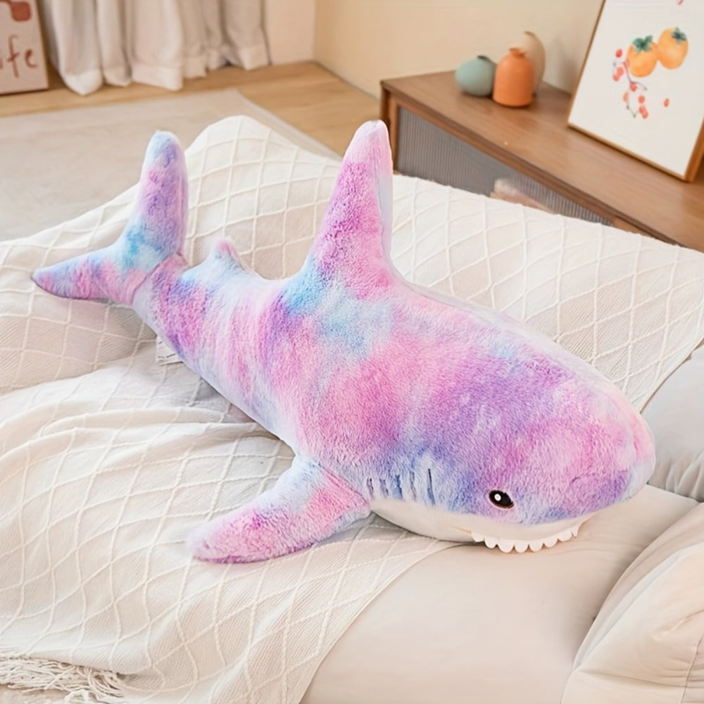 Shark Plush Throw Pillow in Mixed Colors for Ocean-Themed Decor