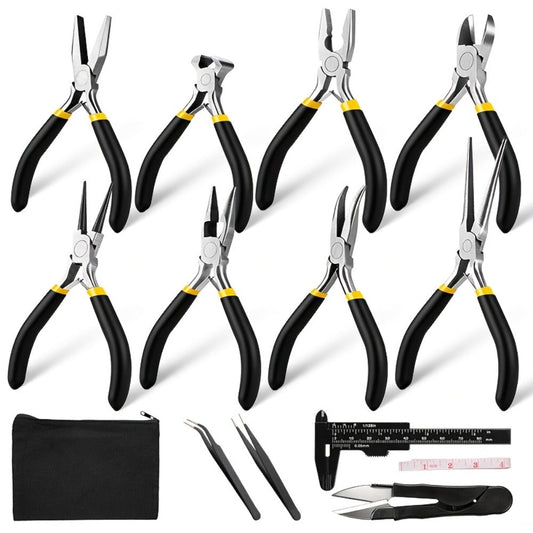 Jewelry Making Pliers Set for Beading and Wire Wrapping, 3 or 14 Pieces