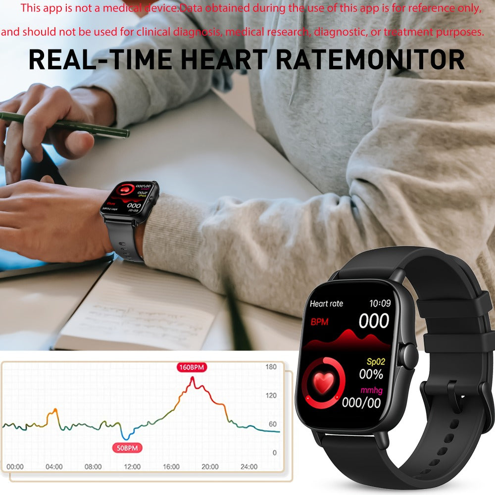 Fitness Tracker Smartwatch with Pedometer, Calorie & Distance Tracker, Customizable Watch Faces, Call & SMS Alerts, Multi-Sport Modes – Unisex Android & iPhone Compatible