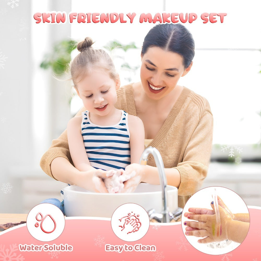 Princess Pretend Play Makeup Set, 58 Pieces with Brushes & Case