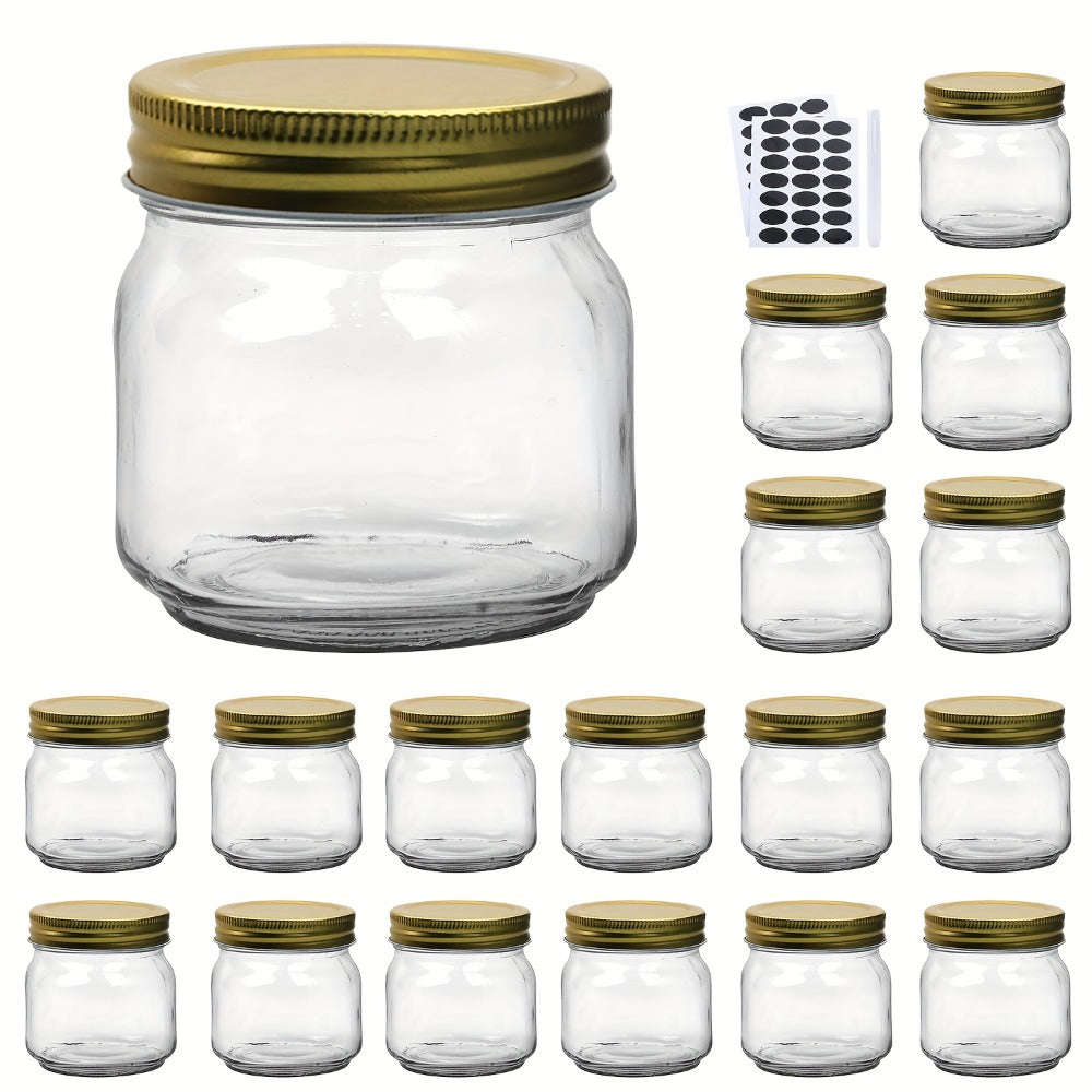 Mason Jars 8oz Glass Jars with Lids – 9/18/27/36 Pack Regular Mouth Canning Jars for Storage, Spices, Jelly, Jam, Honey & Caviar | Dishwasher Safe Spiral Lid Kitchen Storage Containers Set
