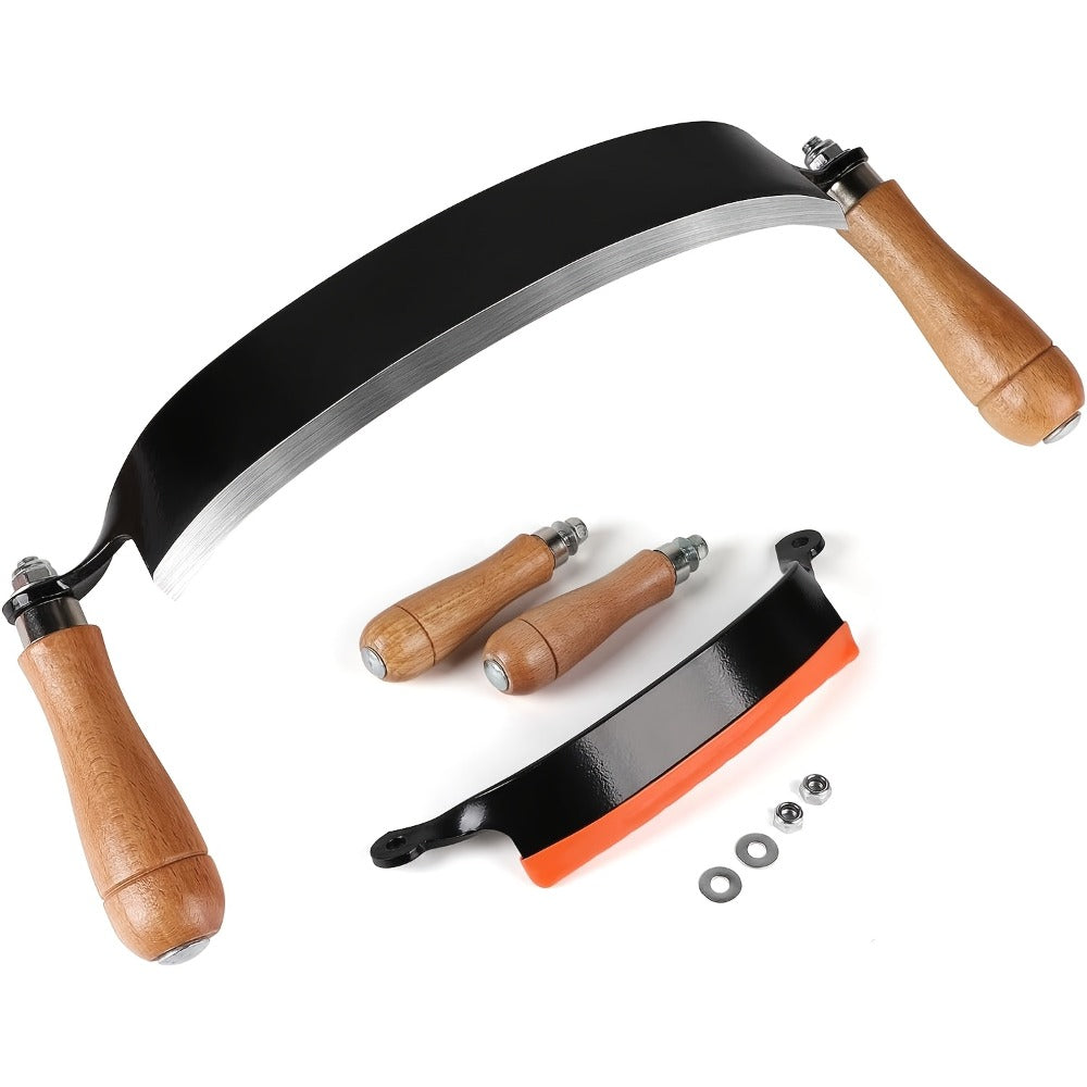 Draw Knife Woodworking Tool Curved, 5" 8" 10" Drawknife Debarking Shave Tool with Ergonomic Handle, Wood Bark Stripper for Timber Framing, Wood Turning, Carving & Log Peeling
