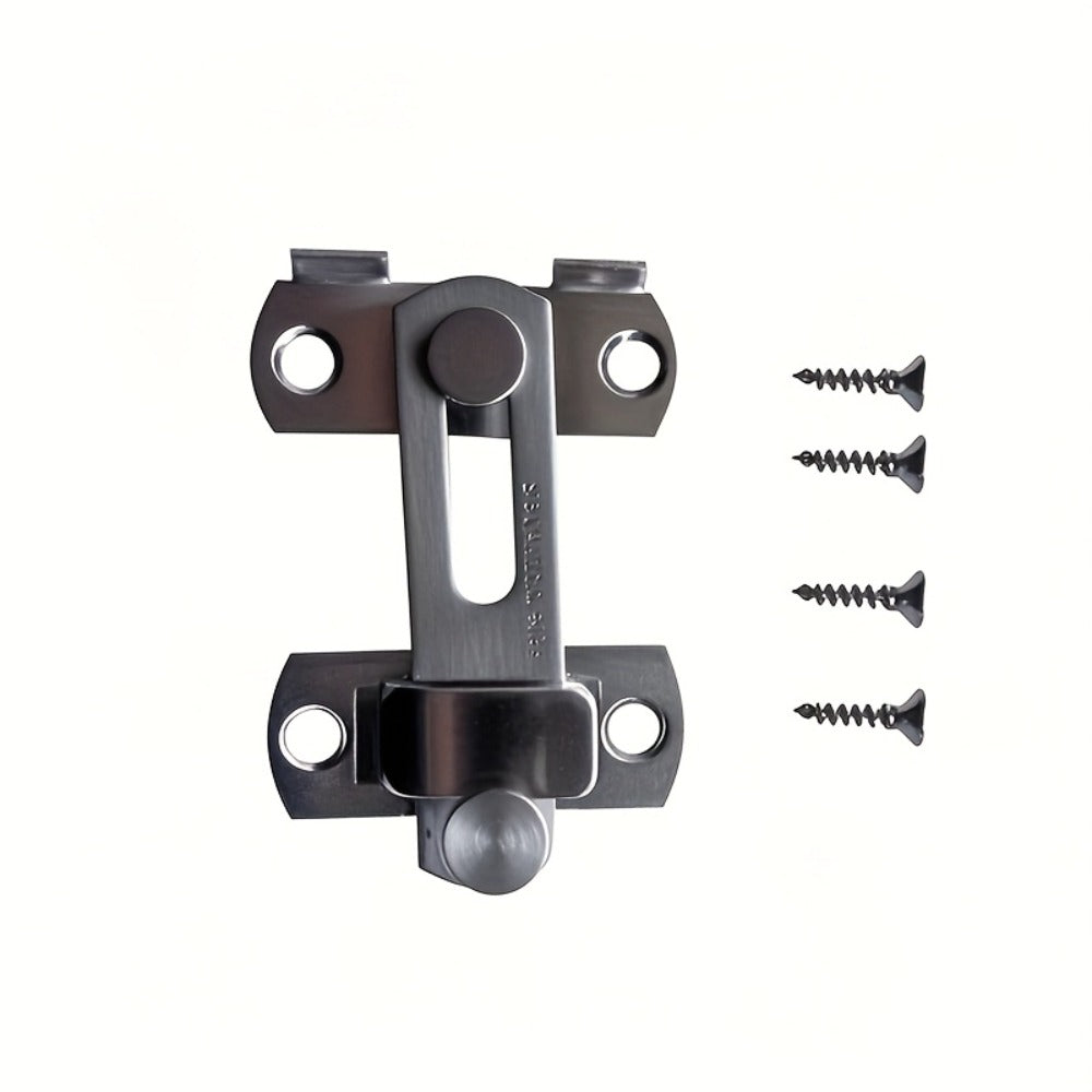 Stainless Steel Door Bolt Lock 180° Flip Latch – Set of 4 Heavy Duty Security Locks with 2 Keys for Garage Stable Bathroom Outdoor Gate Shed Fence Home Door