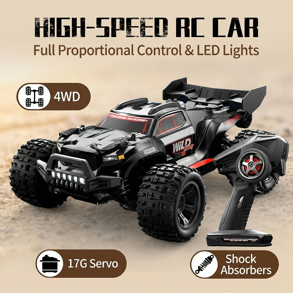 4WD RC Off-Road Car with Brushed or Brushless Dual-Battery Options