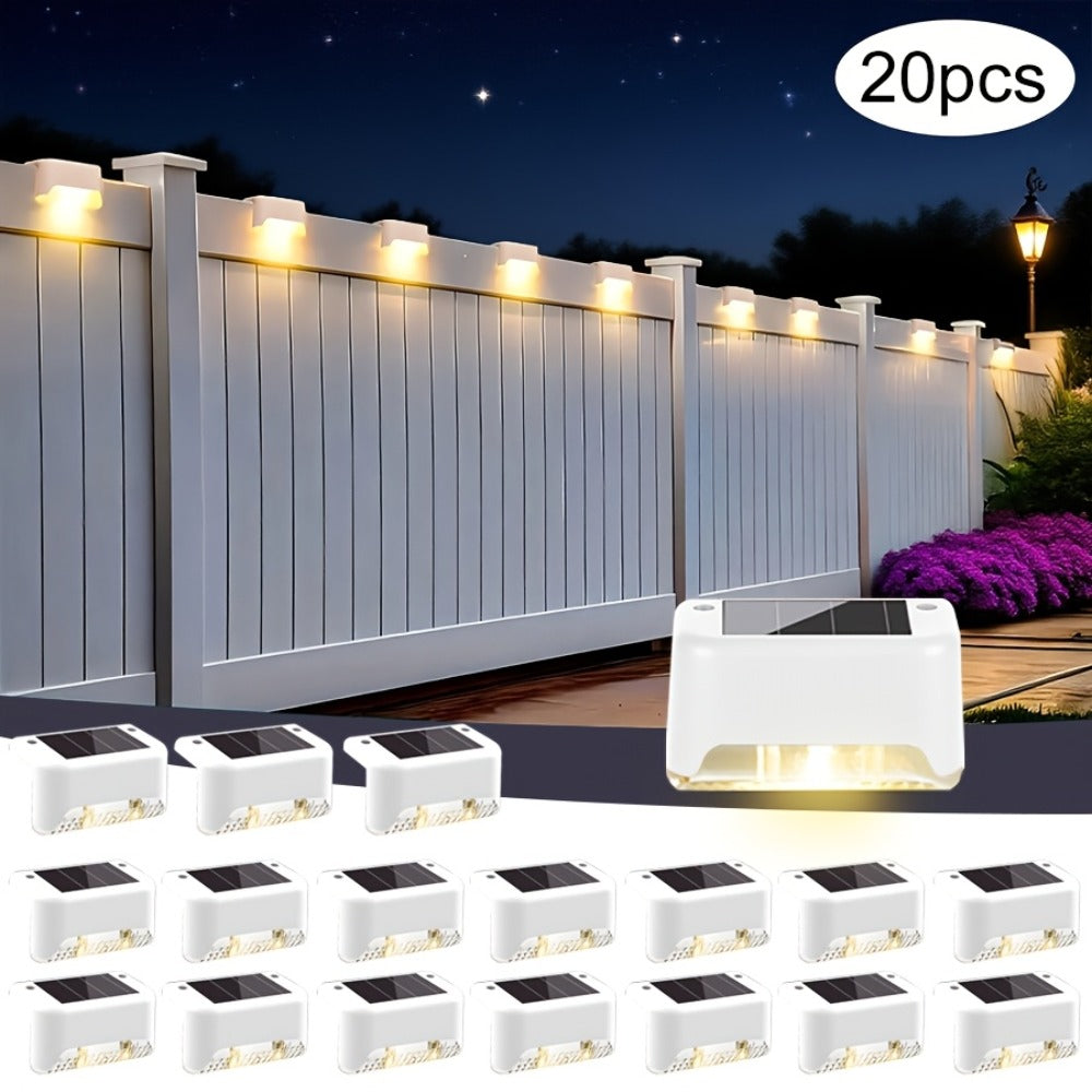 Solar Deck Lights Outdoor 20/30 Pack IP44 Waterproof Warm White LED Step Lights for Stairs Fence Patio Garden Pathway Courtyard Landscape Decoration - Black White Brown Available