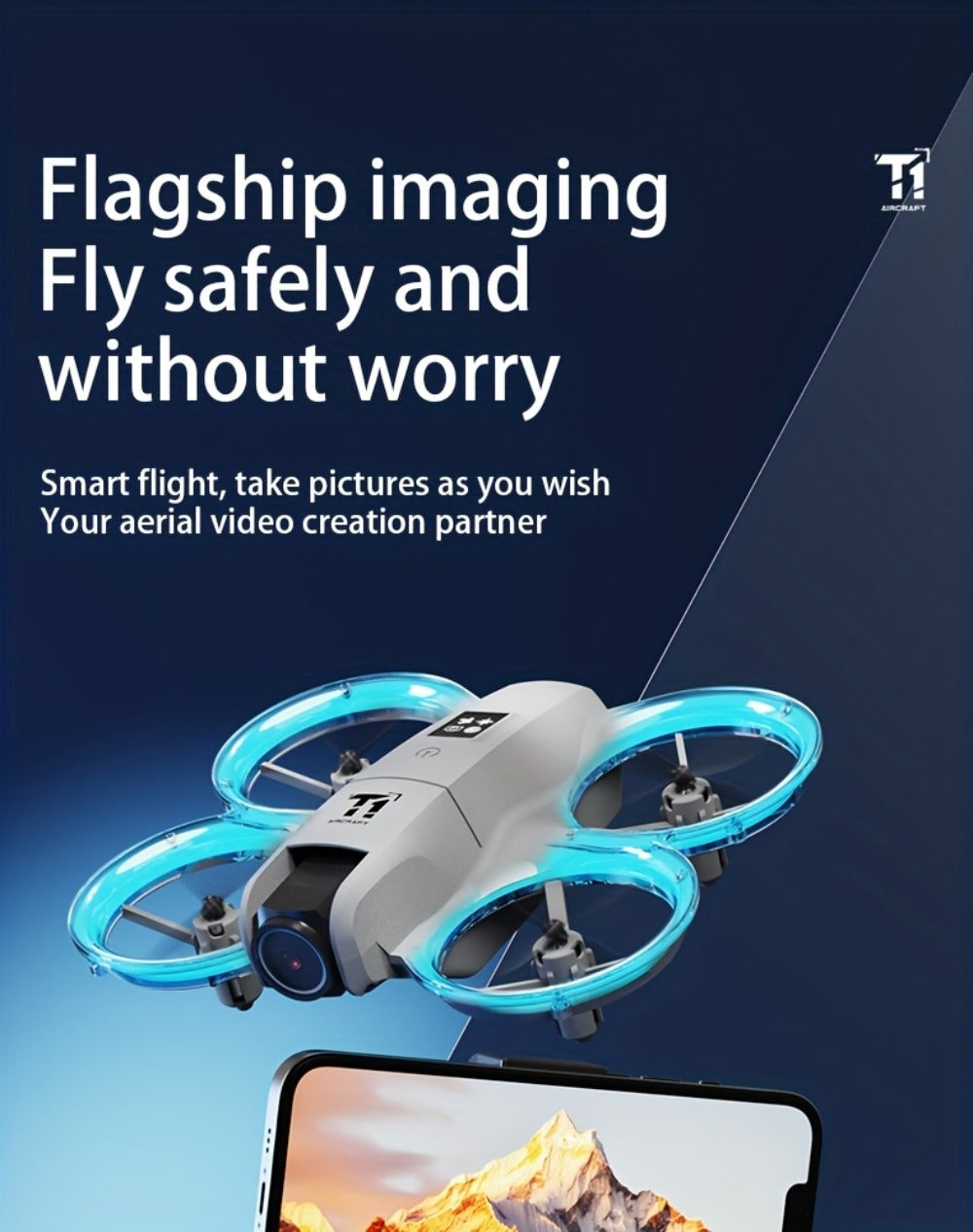 180° Rotating Dual Camera Drone Optical Flow Positioning Gyroscope Stabilization 360° Roll One-Button Takeoff Landing Calibration | Beginner Adult RC Quadcopter Gift for Kids Boys Girls