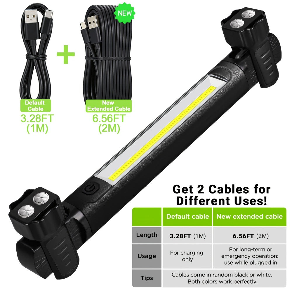 LED Work Light 2500LM Rechargeable Magnetic Underhood Inspection Light with 5200mAh Battery & Hooks – Cordless Portable Work Lamp for Mechanics, Car Garage, Workshop & Emergency Use